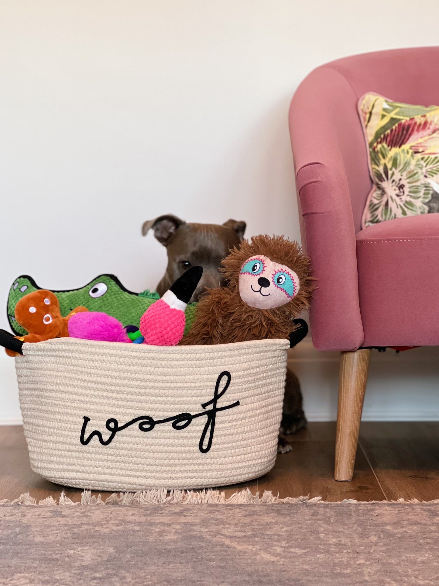 Dog Toy Basket | Cream