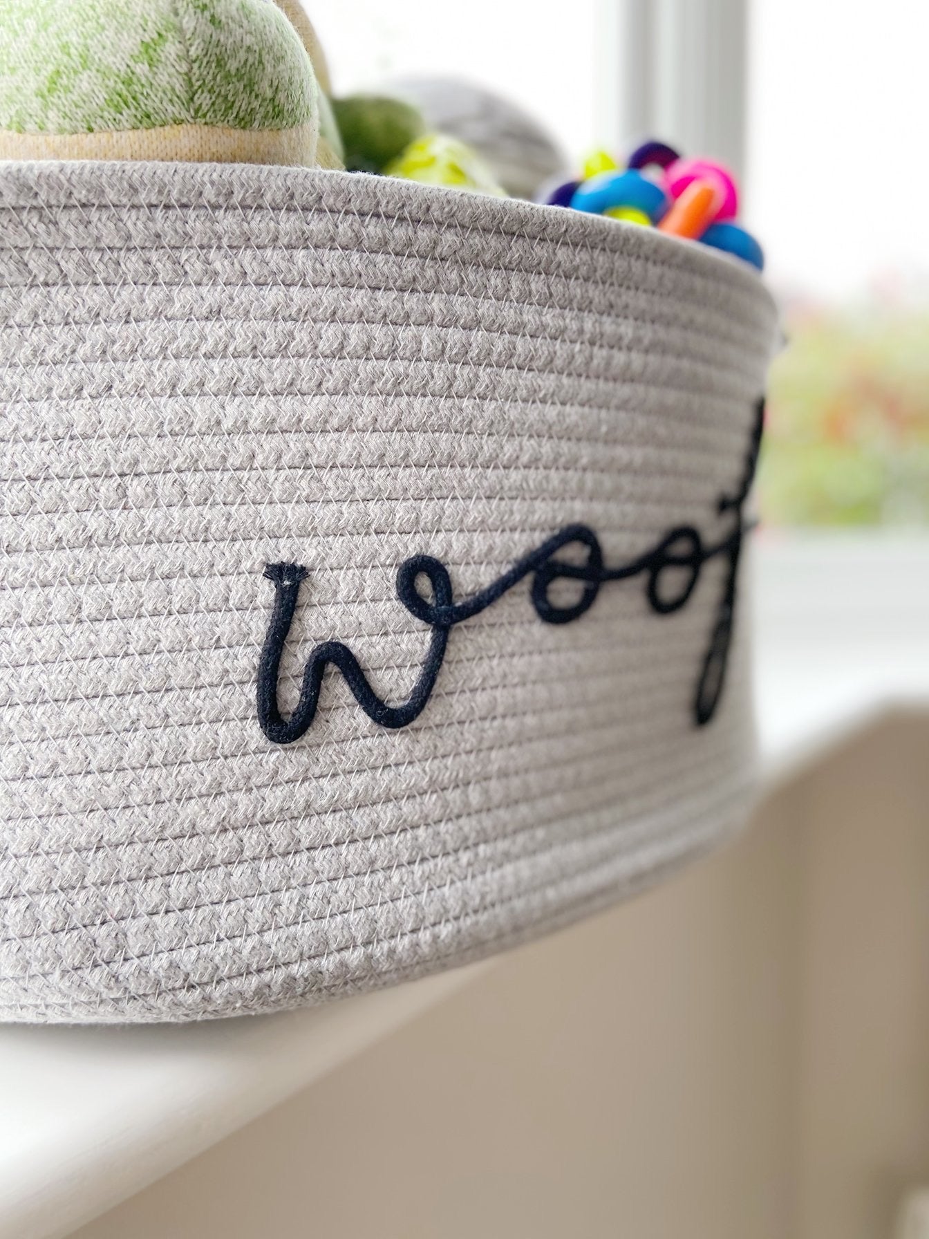 Dog Toy Basket | Grey