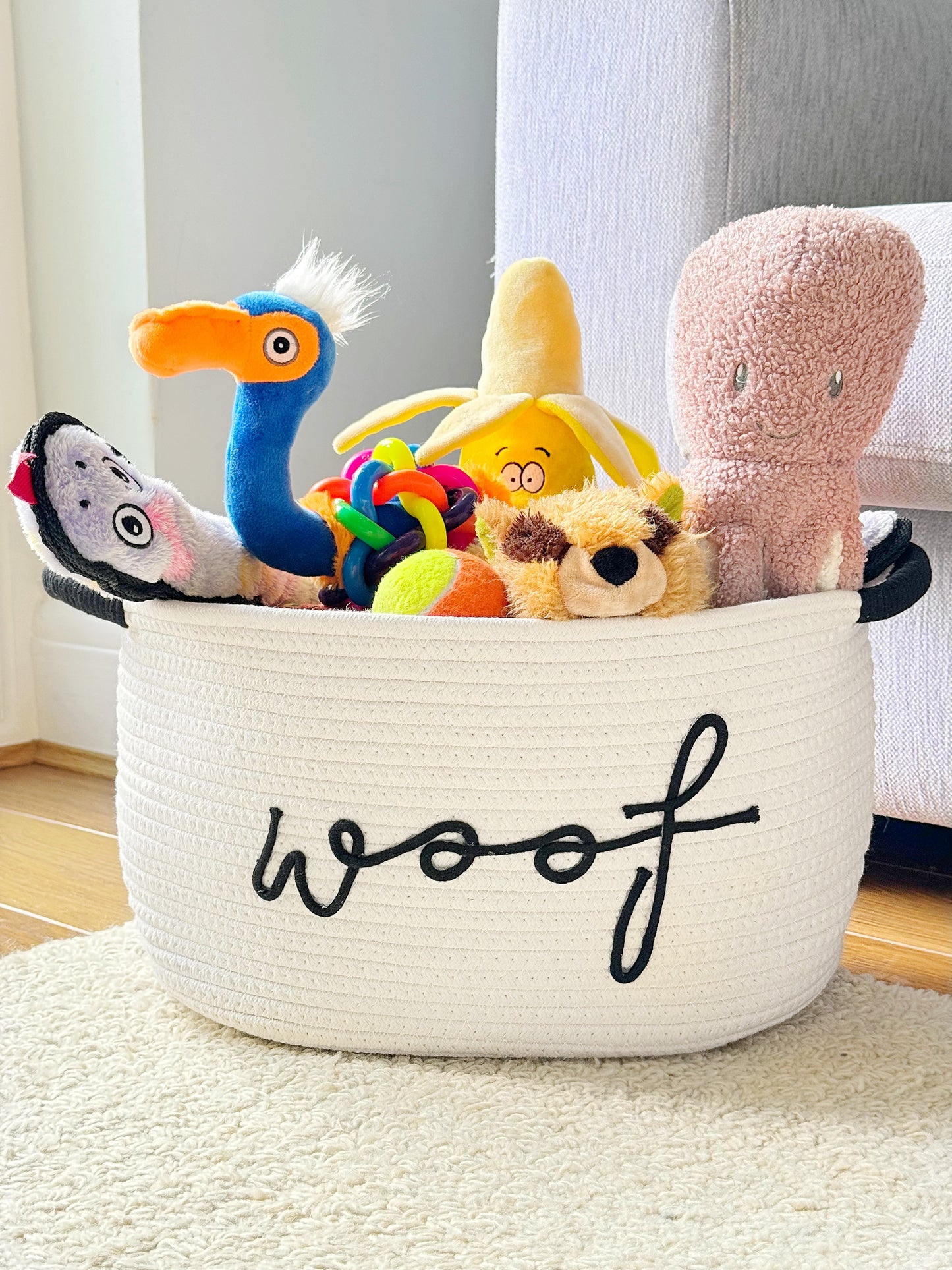 Dog Toy Basket | Ivory