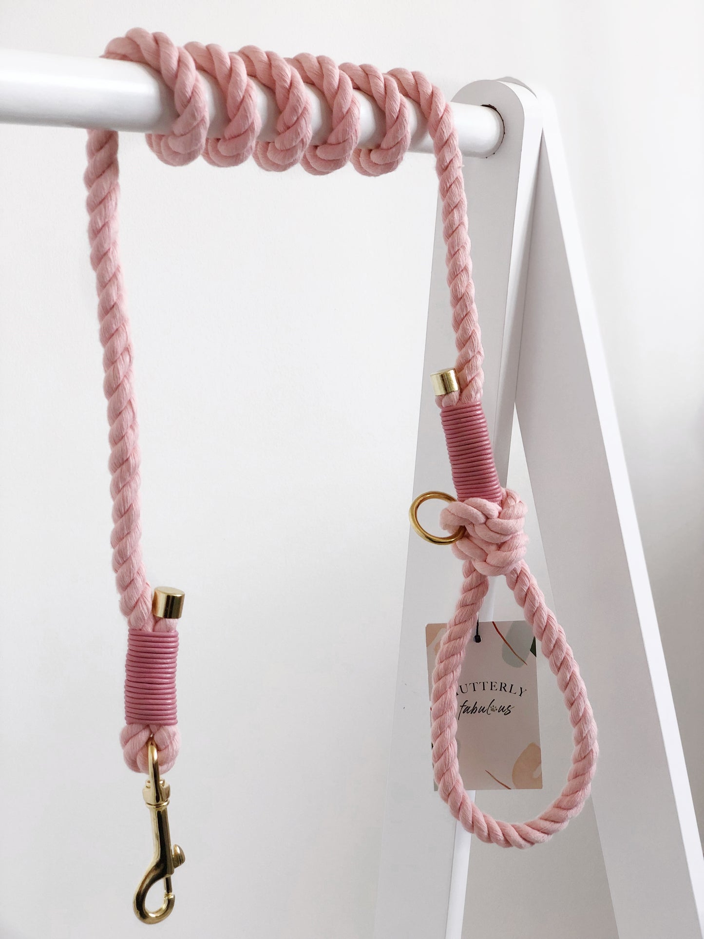 Cotton Rope Lead | Pastel Pink