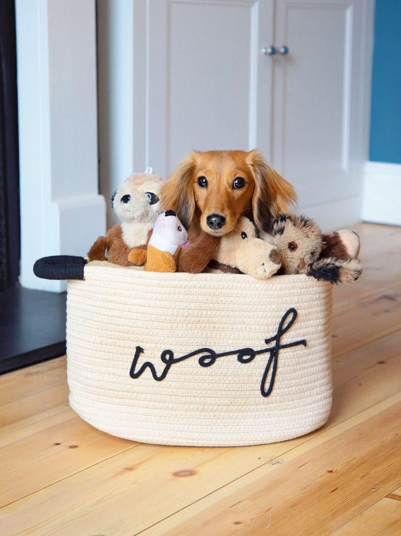 Dog Toy Basket | Cream
