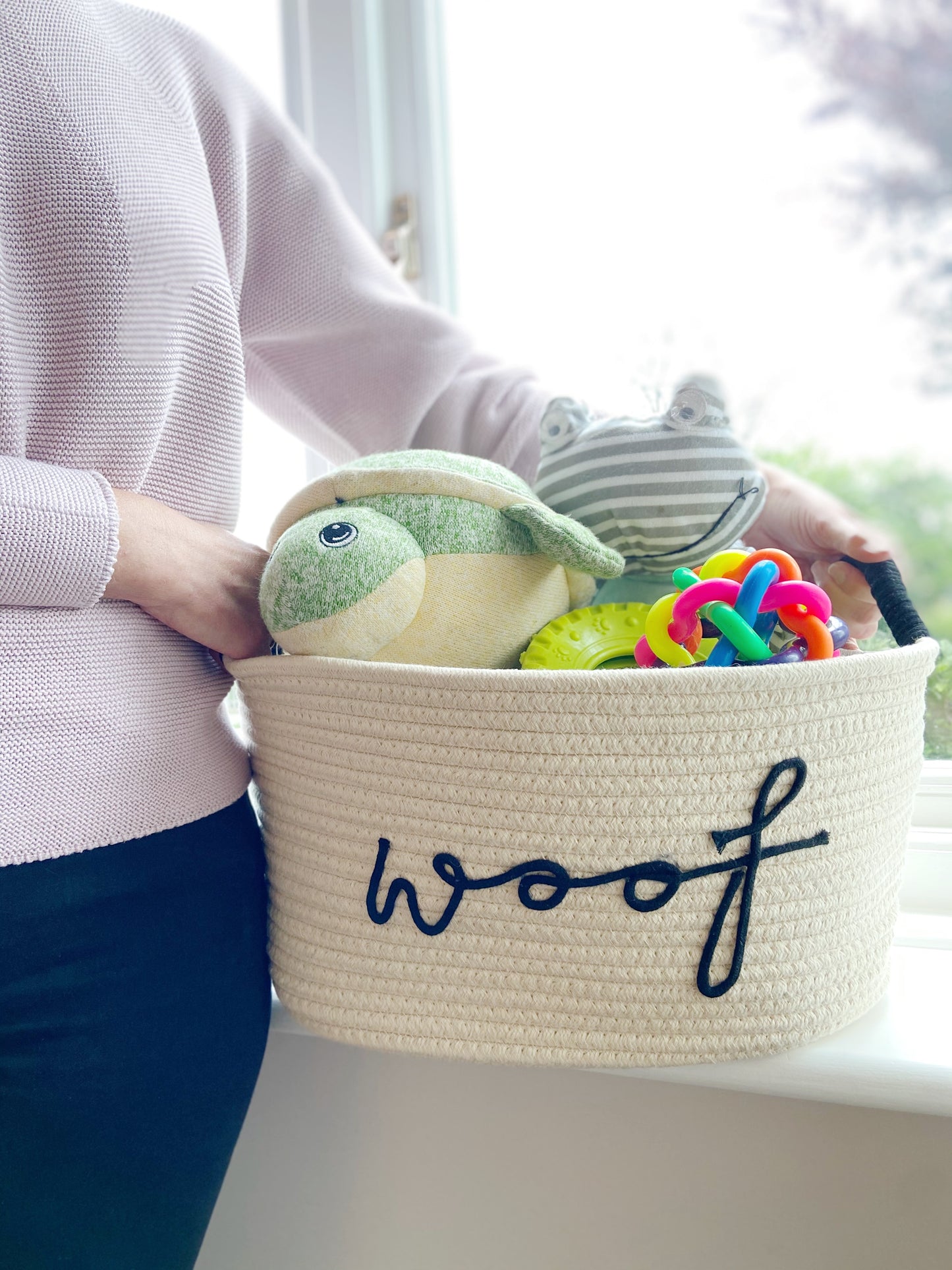 Dog Toy Basket | Cream